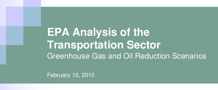 Transporte, los escenarios de reduccin de emisiones de la EPA